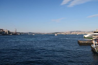 İstanbulun Oldtown Sultanahmet, Türkiye'den görüldüğü gibi boğaz