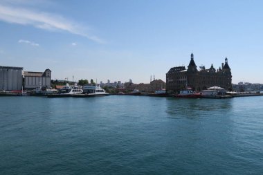 Kadıköy, Istanbul, Türkiye'nin sembolü Landmark Haydarpaşa tren istasyonunda