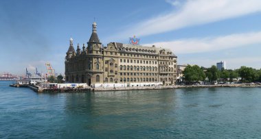 Kadıköy, Istanbul, Türkiye'nin sembolü Landmark Haydarpaşa tren istasyonunda