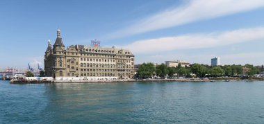 Kadıköy, Istanbul, Türkiye'nin sembolü Landmark Haydarpaşa tren istasyonunda