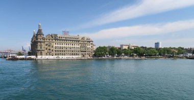 Kadıköy, Istanbul, Türkiye'nin sembolü Landmark Haydarpaşa tren istasyonunda