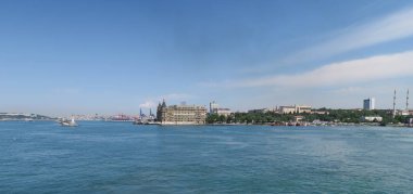 Kadıköy, Istanbul, Türkiye'nin sembolü Landmark Haydarpaşa tren istasyonunda