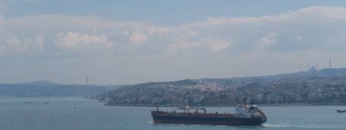 Boğaziçi, Istanbul, Türkiye'de geçen büyük kargo konteyner gemisi