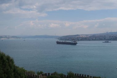 Boğaziçi, Istanbul, Türkiye'de geçen büyük kargo konteyner gemisi