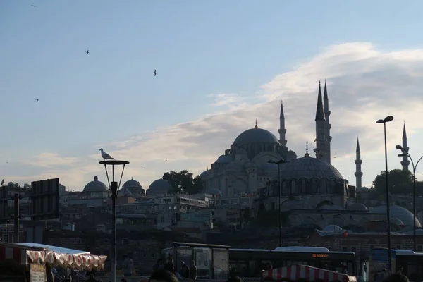 Suleymaniye moskee gezien vanaf de Gouden Hoorn in Istanboel, Turkije — Stockfoto