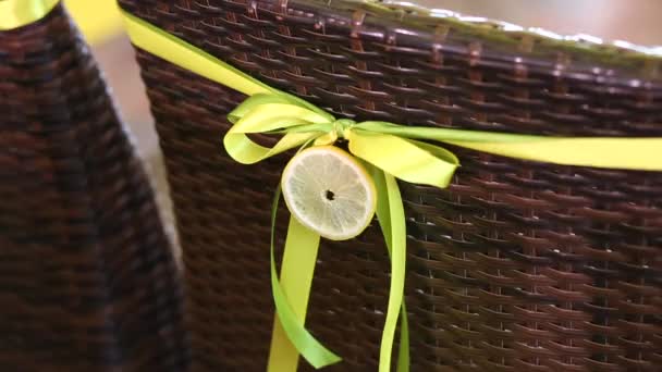 Cadeira de limão decorar — Vídeo de Stock