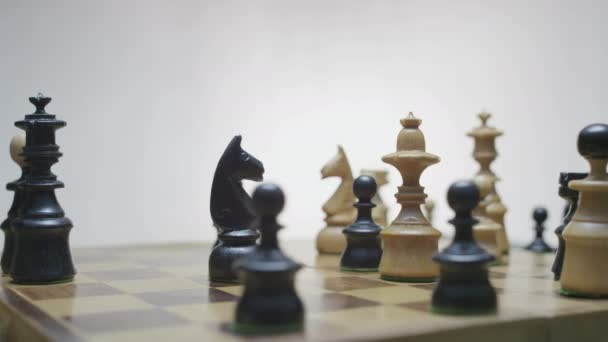 Rotación del tablero de ajedrez en el Middlegame — Vídeos de Stock
