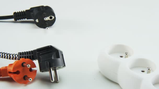 Plugging Black Cable Power Board Cable Plugging Close Shot Red — Stock Video