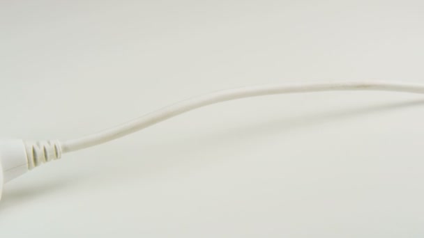 Power Board Black Cable Plugged Подключение Кабеля Крупный План Съемка — стоковое видео