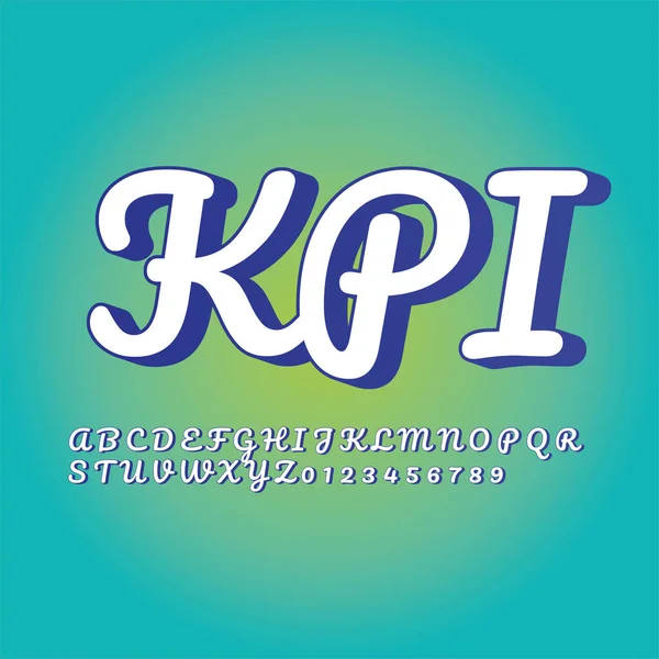 3d el yazısı beyaz yazı tipi alfabesi ve sayılar, kpi sözcüğü