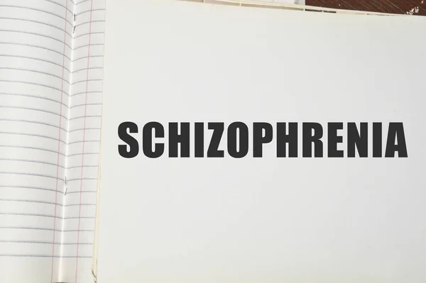 Esquizofrenia Palabra Escrita Papel Blanco — Foto de Stock