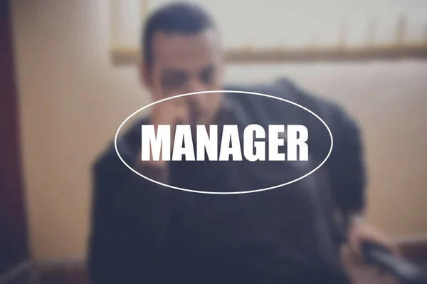 Manager Wort Mit Verschwommenem Hintergrund — Stockfoto