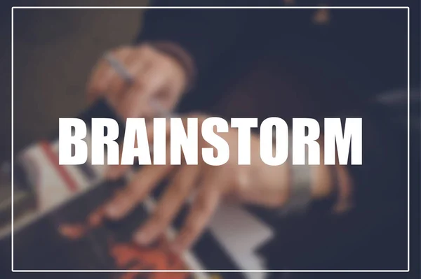 Brainstorm Λέξη Τις Επιχειρήσεις Θόλωμα Φόντο — Φωτογραφία Αρχείου