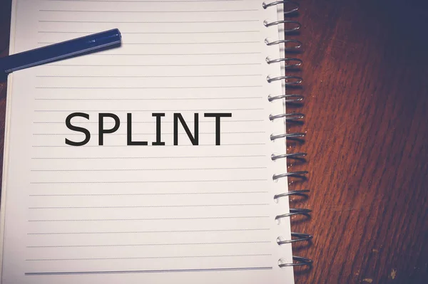 Splint Word Written White Paper Health Concept Background — Stock Photo, Image