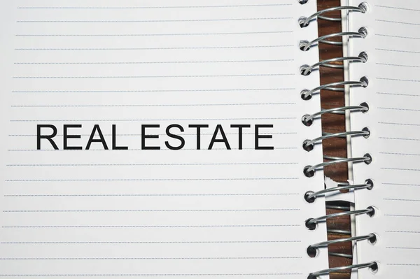 real estate written on white paper