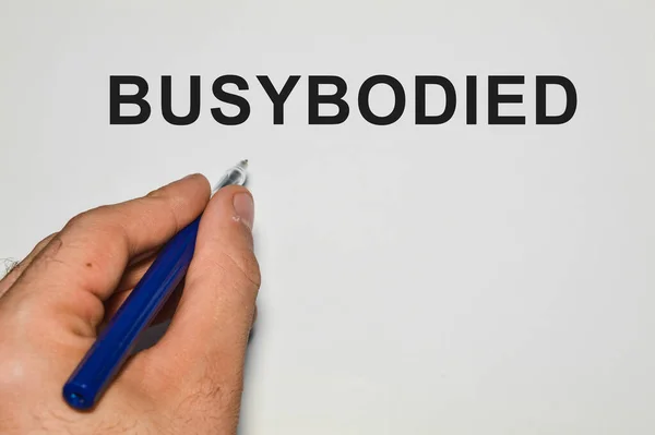 Busybodied Word Written White Paper — Stock Photo, Image