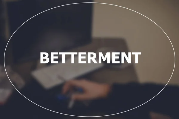 Betterment Parola Con Sfondo Aziendale Offuscante — Foto Stock