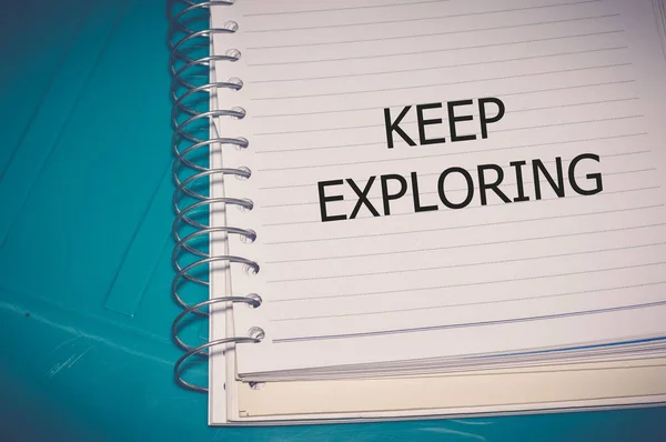 Keep Exploring Word Written White Paper — Stock Photo, Image