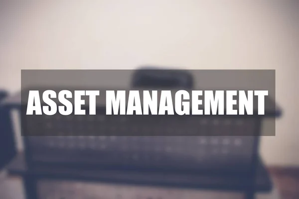 Asset Management Ord Med Suddig Affärsbakgrund — Stockfoto