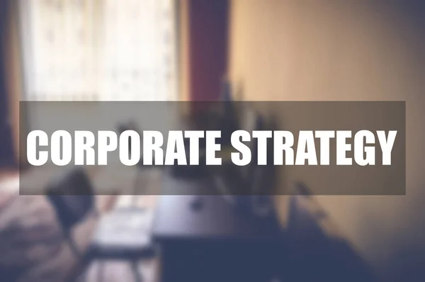 Bedrijfsstrategie Woord Met Wazige Zakelijke Achtergrond — Stockfoto