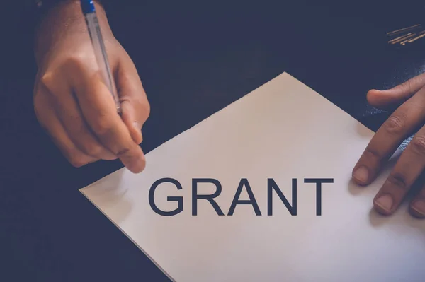 Grant Word Written White Paper — Stock Photo, Image