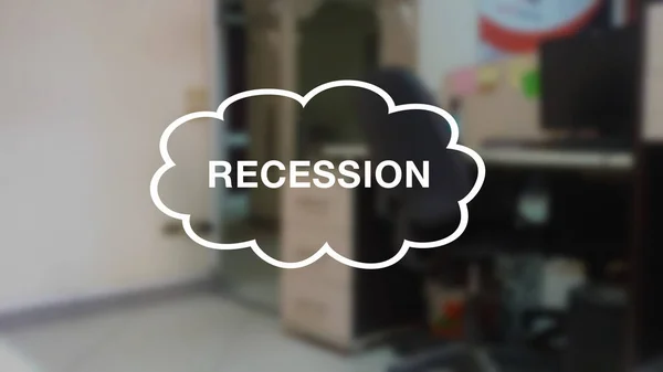 Rezessionswort Mit Verschwommenem Hintergrund — Stockfoto
