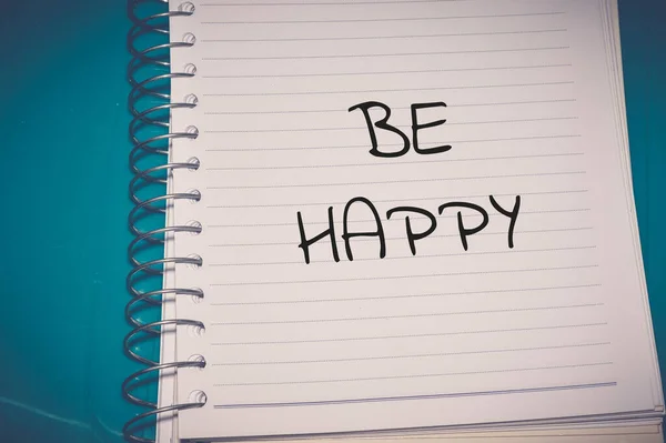 Beyaz Kağıda Yazılmış Mutlu Bir Kelime — Stok fotoğraf