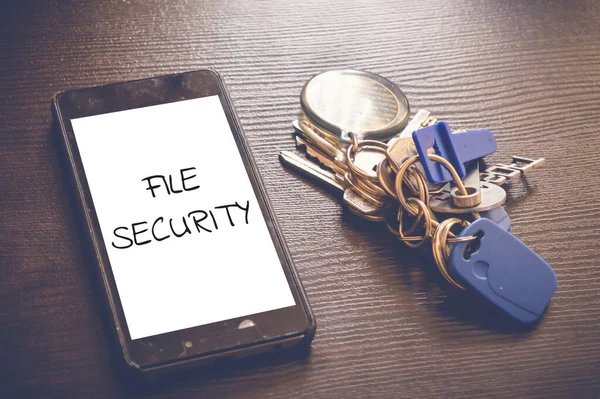 File security word written in smartphone