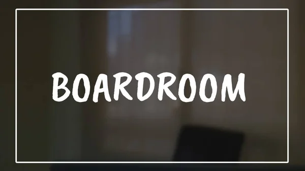 Boardroom Palavra Com Negócios Desfocando Fundo — Fotografia de Stock