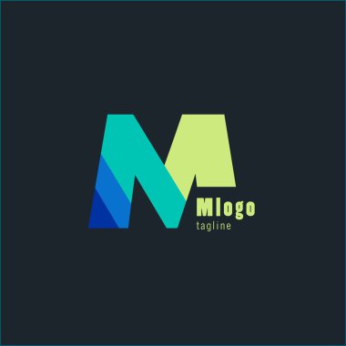 M Harfi Logo Tasarım Vektörü 
