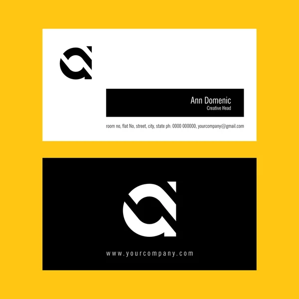 Bir mektup logo tasarlamak vektör kartvizit şablonu ile — Stok fotoğraf