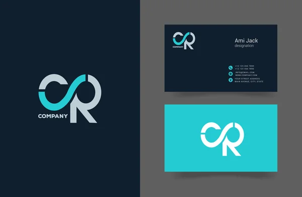 CR Letter logo, with Business card — Stockový vektor