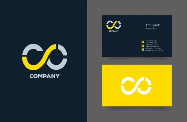 CC brief logo, met visitekaartje — Stockvector