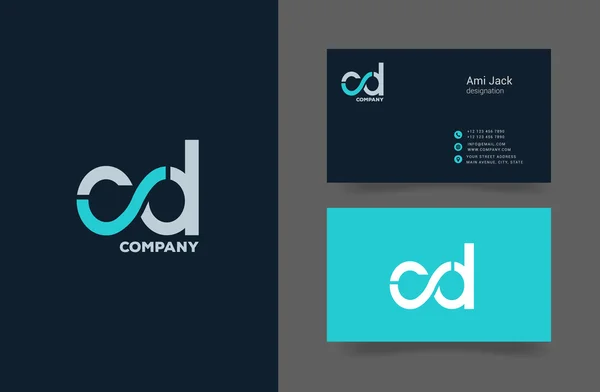 CD Letter logo, with Business card — Διανυσματικό Αρχείο