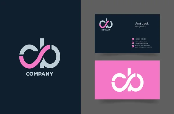 CB Letter logo, with Business card — Stockový vektor