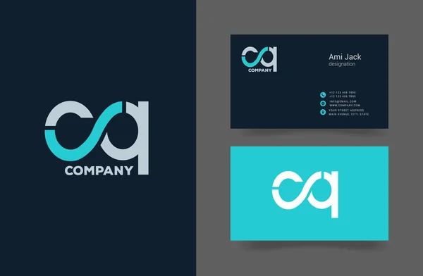 CQ Letter logo, with Business card — Stock vektor
