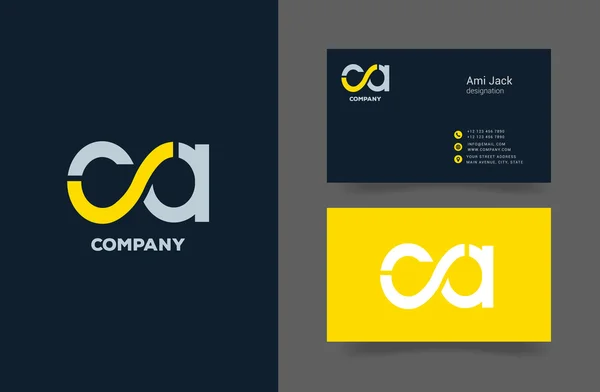 Logo de CA Letter, con tarjeta de visita — Vector de stock