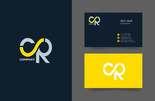 CR Letter logo, with Business card — Stockový vektor