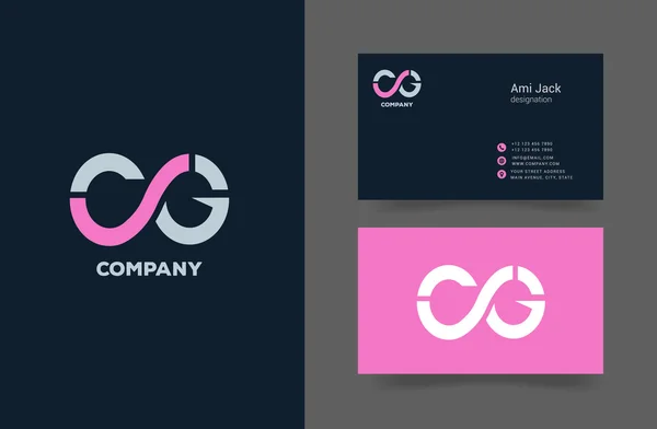 CG Letter logo, with Business card — Διανυσματικό Αρχείο