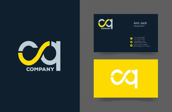 CQ Letter logo, with Business card — Stock vektor