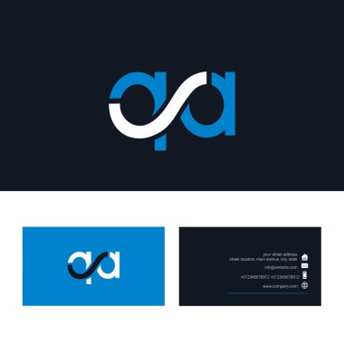 Qa mektup logo, kartvizit şablonu