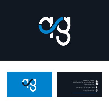 QG mektup logo, kartvizit şablonu