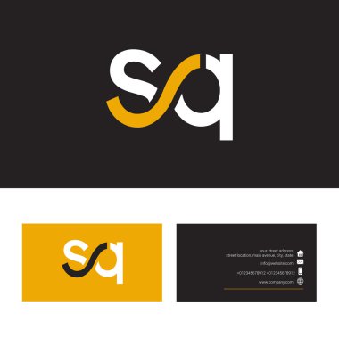 SQ mektup logo, kartvizit şablonu