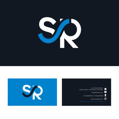SR mektup logo, kartvizit şablonu 