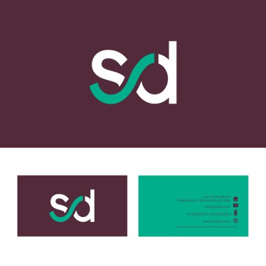 SD mektup logo, kartvizit şablonu 