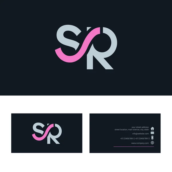 Sr Brief Logo, mit Visitenkartenvorlage — Stockvektor