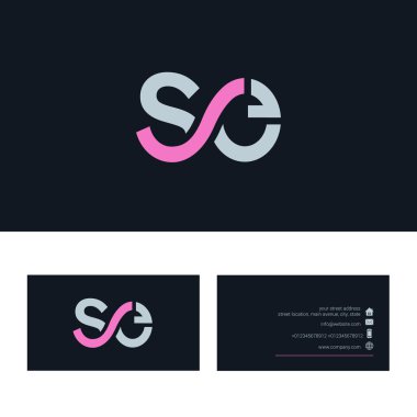 Se mektup logo, kartvizit şablonu