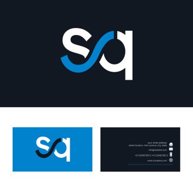 SQ mektup logo, kartvizit şablonu