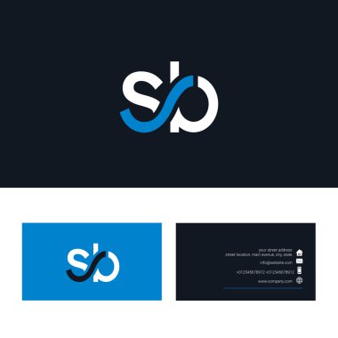 S B harfi logo, kartvizit şablonu