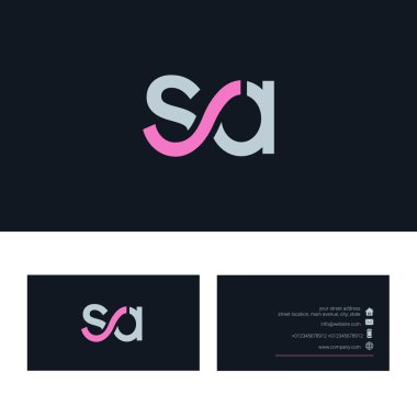 Sa mektup logo, kartvizit şablonu 